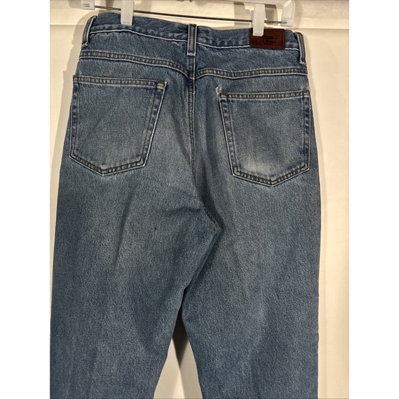 LL Bean Classic Fit Jeans Mens 32x32 Flannel Lined Straight Denim Workwear Vtg - Picture 9 of 14